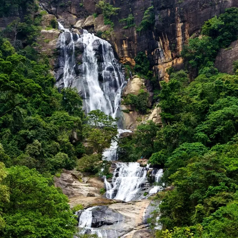 Bathing at Ravana Falls